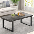 FOLUBAN Coffee Table, Modern Industrial Wood and Metal Center Table, Rectangle by FOLUBAN