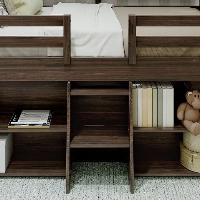 Max & Lily Modern Farmhouse Low Loft Bed, Twin Bed Frame - Image 5