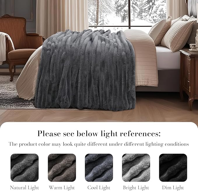 Amélie Home Faux Fur Throw Blanket - Image 8