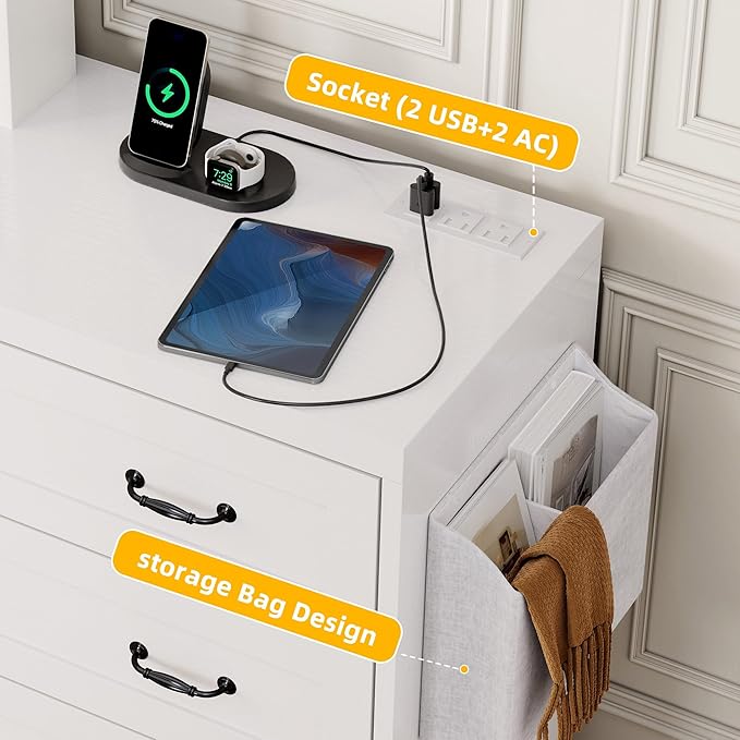 YITAHOME White Drawers TV Stand - Image 5