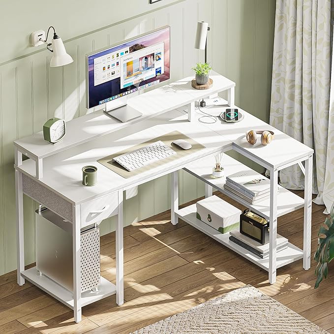 SUPERJARE 47 inch Reversible L Shaped Desk - Image 8