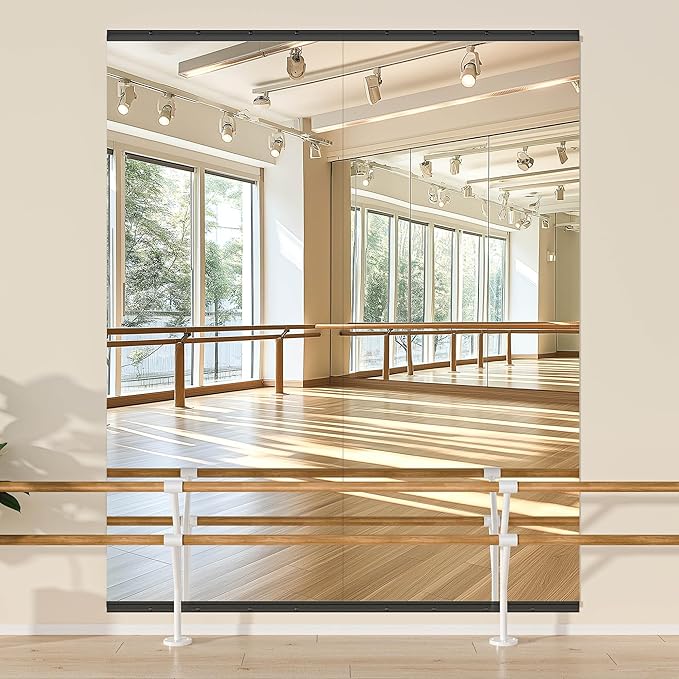 Hasipu 2 Pcs 94''x39'' Home Gym Mirror Large Full Length Wall Mounted Full Body by Whatssuitableisthebest