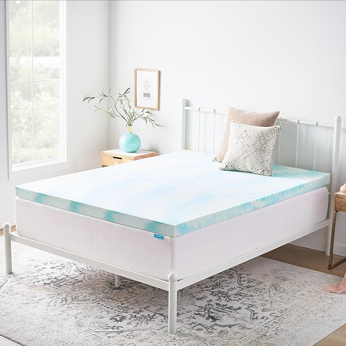 Linenspa 3 Inch Gel Swirl Memory Foam Mattress Topper – Cooling Gel Infused – - Image 8