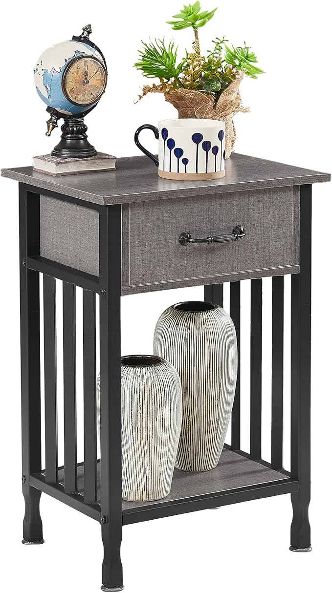 VECELO Nightstands, Industrial Side Table/End Tables by VECELO