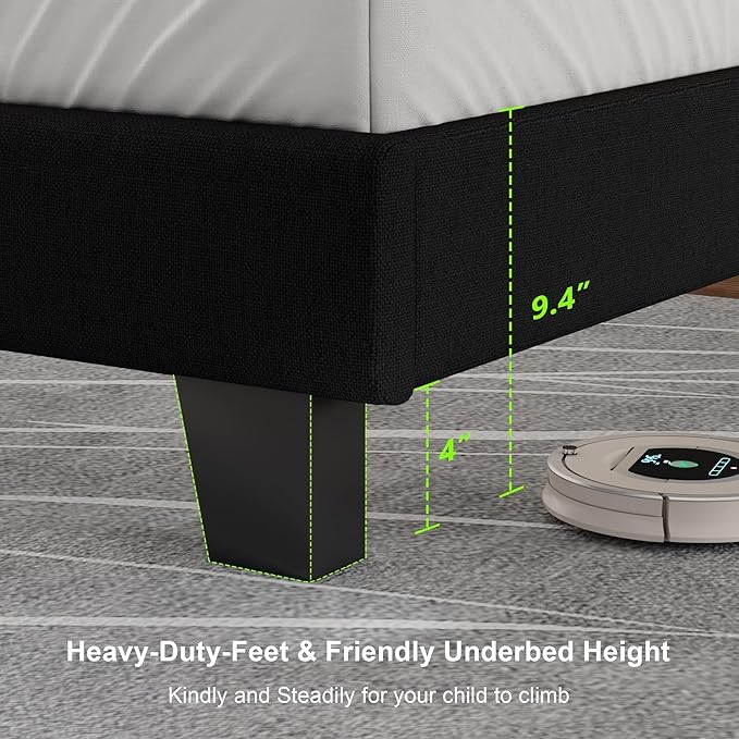 Feonase King Size Platform Bed Frame, Upholstered Bed - Image 4