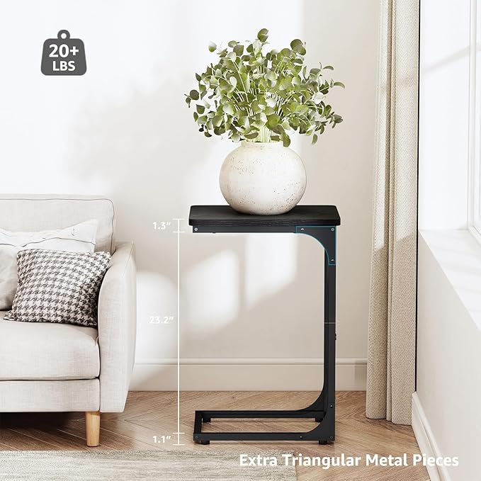 QEEIG C Table Side Table Living Room C Shaped Couch Tray End Table Modern 1 Pack - Image 3