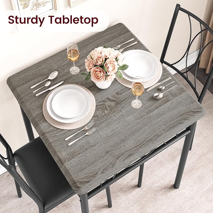 CABIHOME Dining Table Set for 2, 3 Piece Kitchen Table Set - Image 3