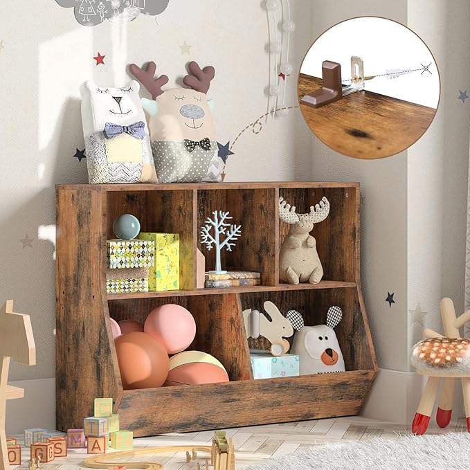 HOOBRO Kids Bookshelf, Bookcase Footboard, Toy Storage Cubby, Children's Toy - Image 7