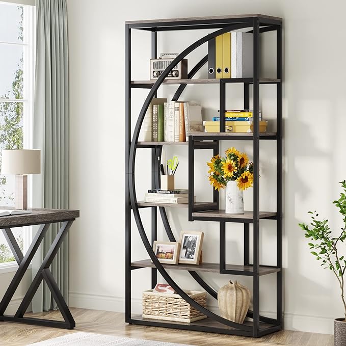 Tribesigns Bookshelf, Industrial 5-Tier Etagere Bookcase, 70.8 inch Tall by Tribesigns