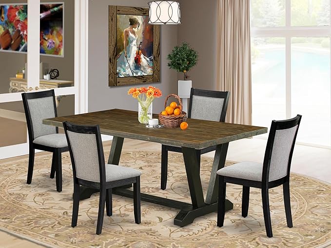 East West Furniture V677MZ606-5 5 Piece Kitchen Table & Chairs Set Includes a - Image 2