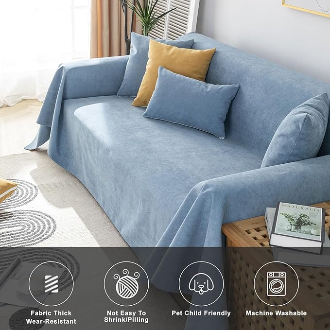 STACYPIK Waterproof Blue Sofa Cover - Image 9