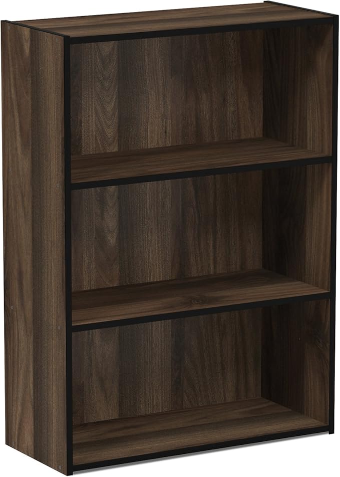 Furinno Pasir 3-Tier Open Shelf Bookcase, Columbia Walnut - Image 5