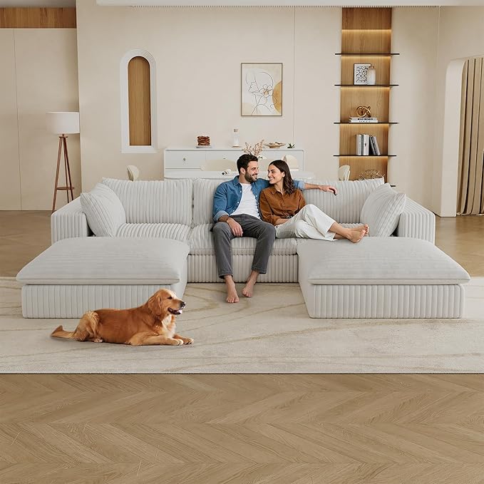 Down Filled Boneless Sectional Sofa Cloud Couch - Image 4