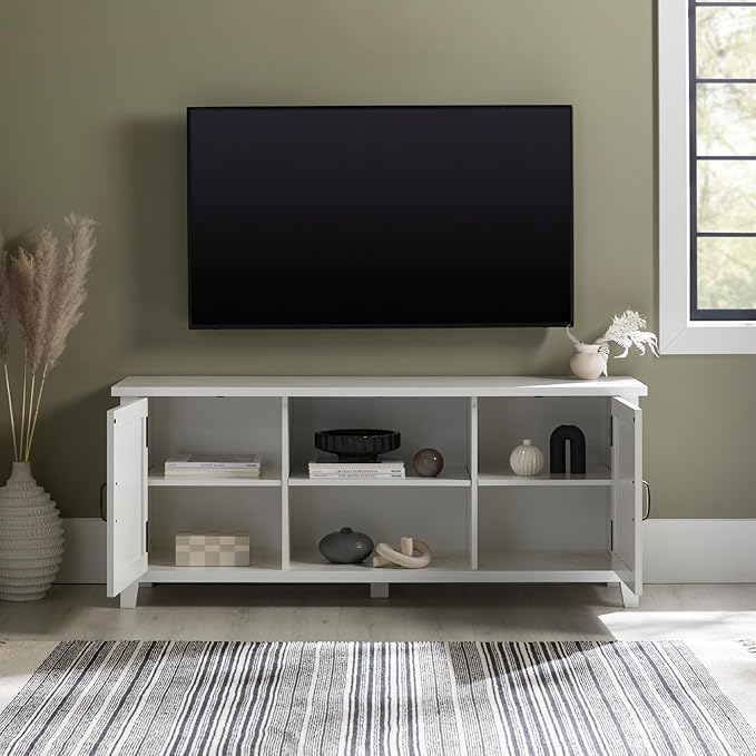 Walker Edison Buren Classic Grooved Door TV Stand - Image 4