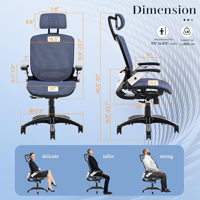 GABRYLLY Ergonomic Office Chair, High Back Mesh Desk Chair - Image 2
