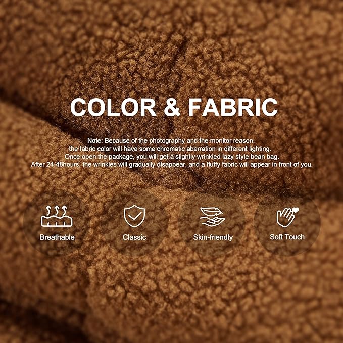 Bean Bag Chairs for Adults Giant Bean Bag Chair Memory Foam BeanBag Chair Big - Image 4