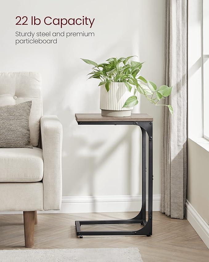 VASAGLE C-Shaped End Table Set of 2, Small Side Table - Image 8