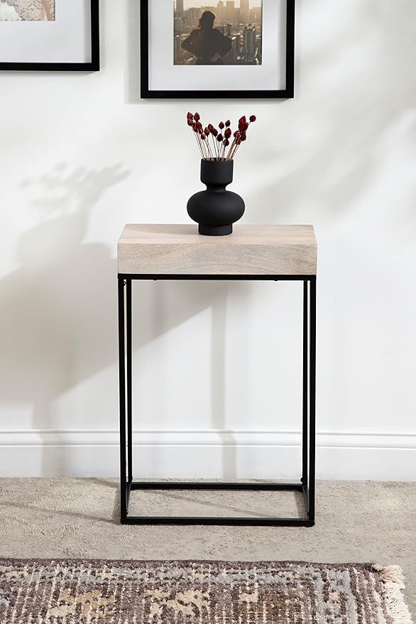 Kate and Laurel Karlsen Wood and Metal Narrow Side Table; 16 x 24 x 8; - Image 4