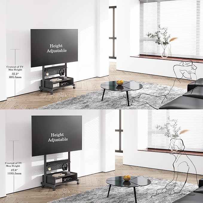 FITUEYES Rolling TV Floor Stand - Image 3