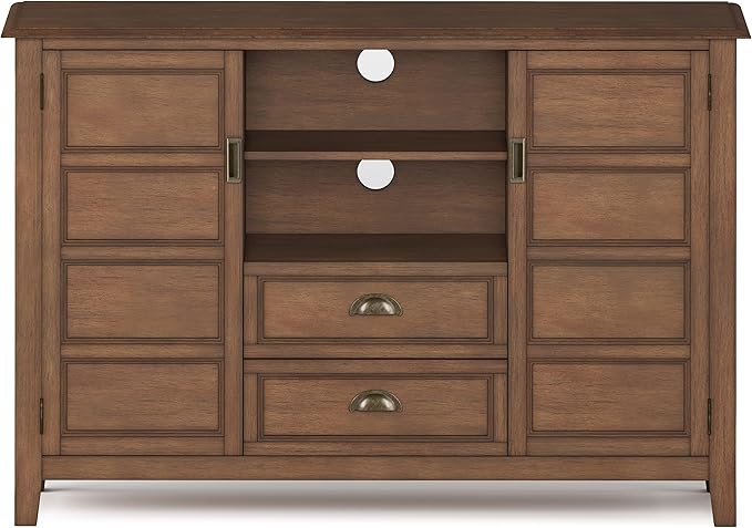 SIMPLIHOME Burlington SOLID WOOD 54 Inch Wide Transitional TV Media Stand in - Image 4