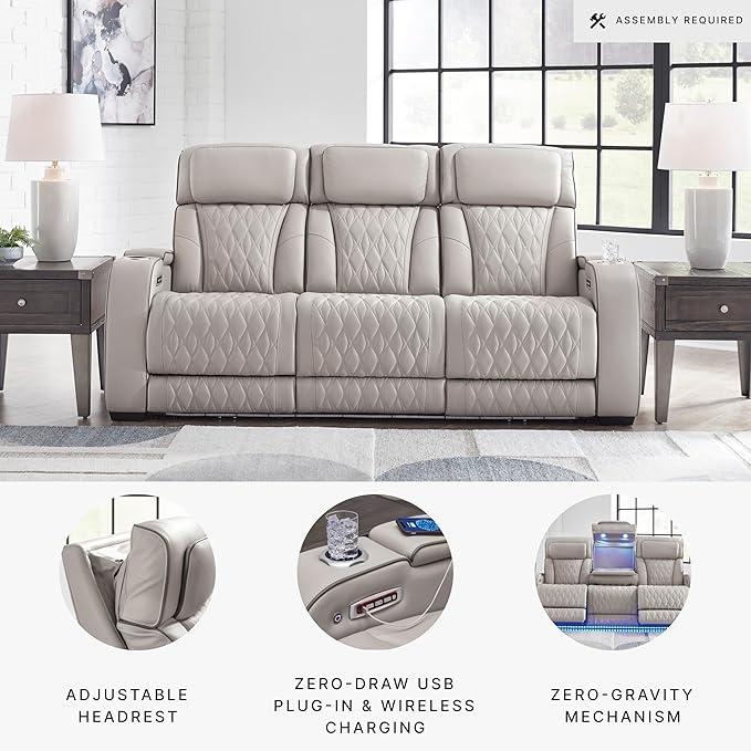 Signature Design by Ashley Boyington Contemporary Leather Match Power Reclining - Image 7