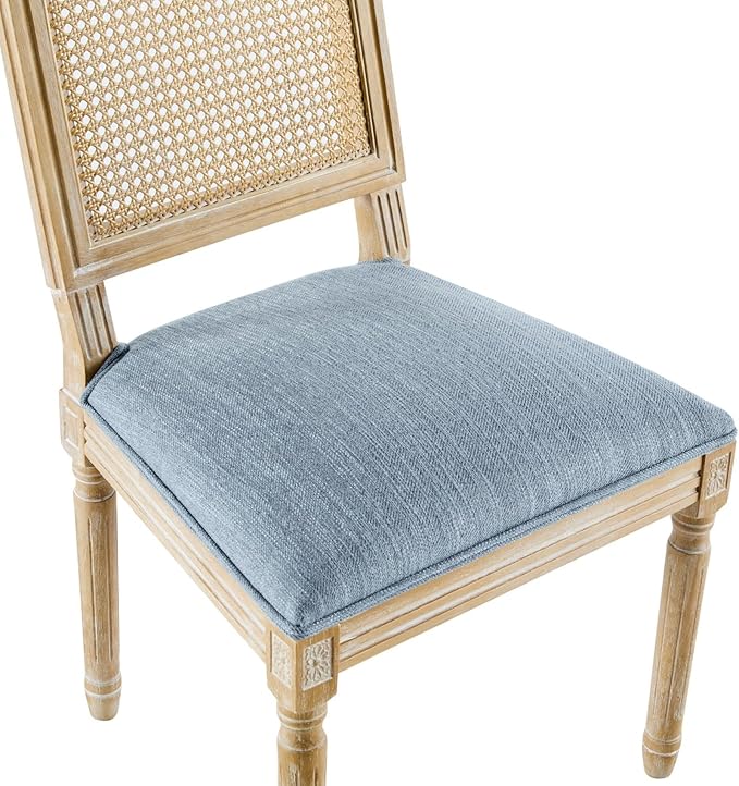 Merax Upholstered Solid Wood Dining Chairs Set of 6, French Country Style - Image 7