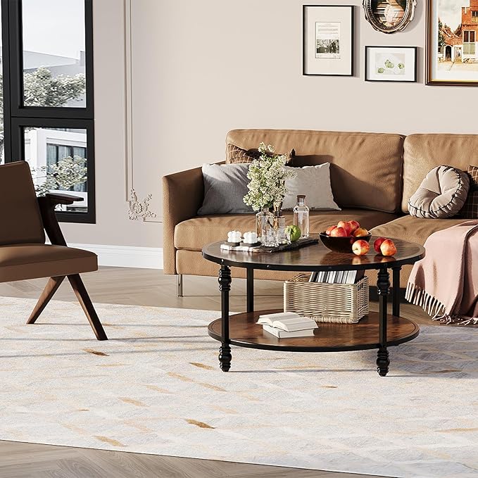 Round Coffee Table, Living Room Center Table - Image 7