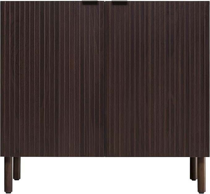 Sango Merk 2-Door Cabinet, Modern Walnut Storage Cabinet - Image 3