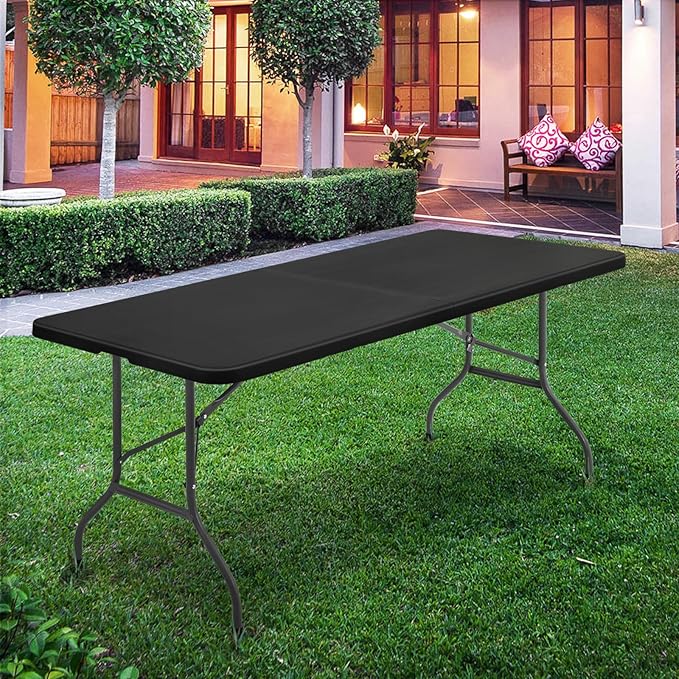 Athena Collection 6 ft Square Folding Dining Table, Large Plastic Foldable - Image 11