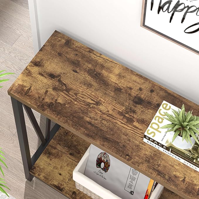EXCEFUR Entryway Table, Narrow Sofa Console Tables Behind Couch, Modern Entry - Image 4