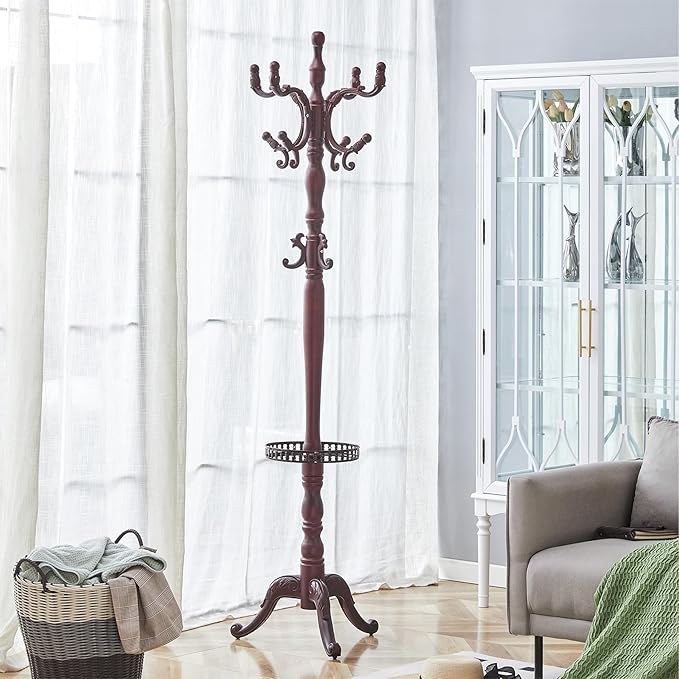 Solid Wood Coat Rack Freestanding, Coat Hanger Stand - Image 6
