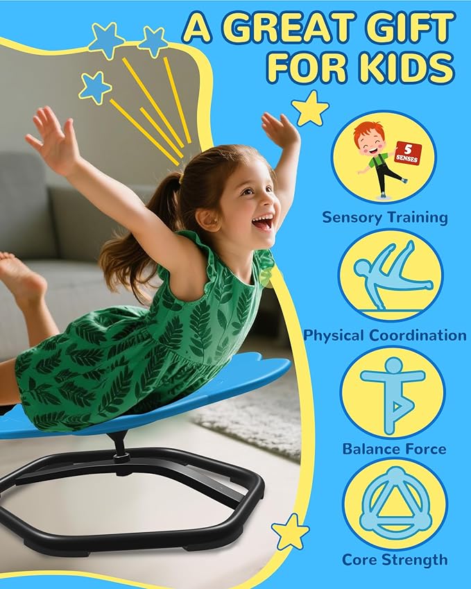 21" L × 19" W Spinning Chair for Autistic Kids, Sensory Toys for Kids - Image 4