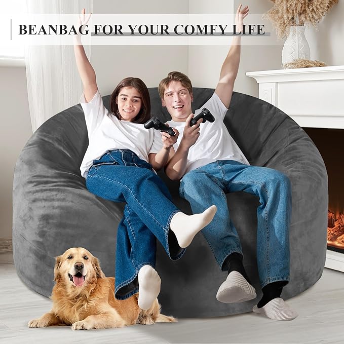 Homguava 5FT Bean Bag Chair Giant BeanBag - Image 4