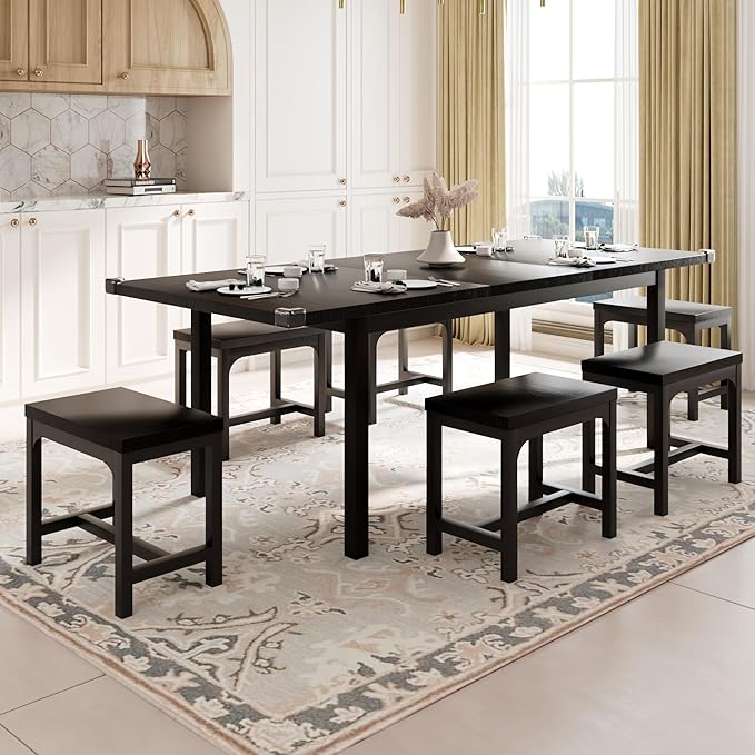 Feonase 7-Piece Dining Table Set by FEONASE