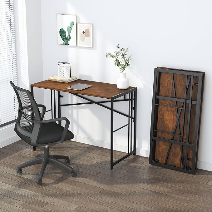 35 inch Folding Small Desk, Writing Gaming Computer Camping Desk - Image 7