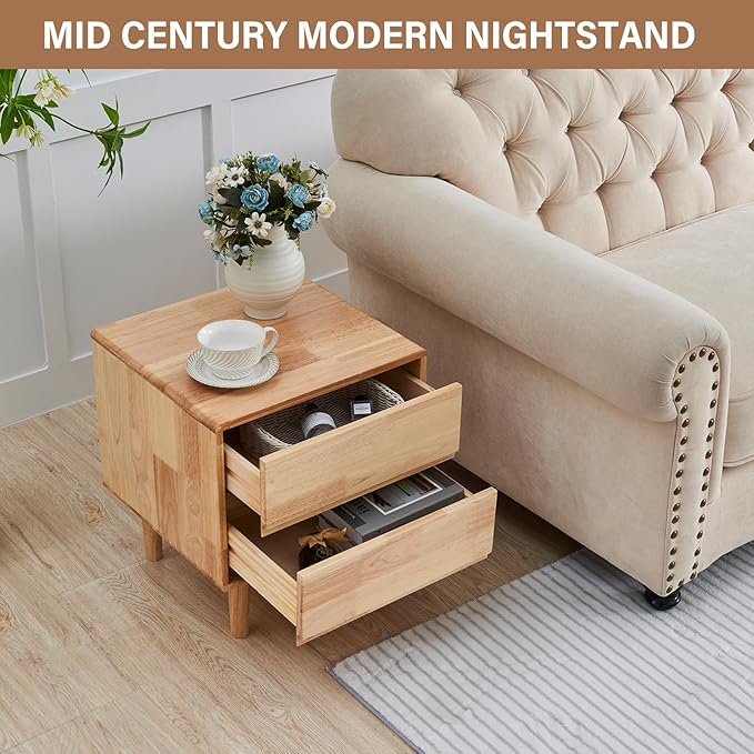 CozyDH Natural Wood Nightstand - Image 7