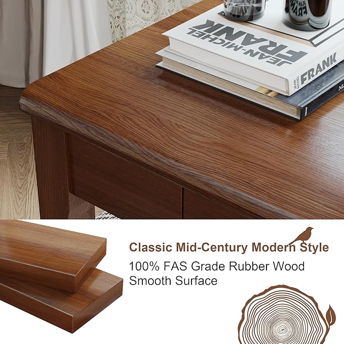 Solid Wood Desk with Drawers - Image 6