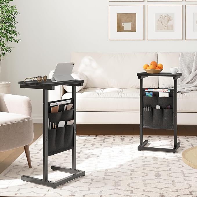 HOOBRO C Shaped End Table Set of 2, Small Side Table - Image 2