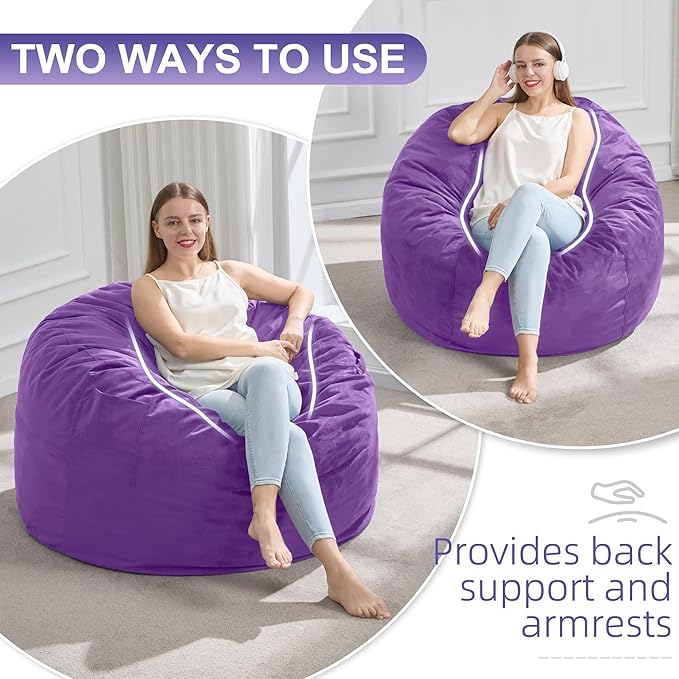 Hobestluk 3FT Bean Bag Chair Giant Bean Bag Chairs - Image 3