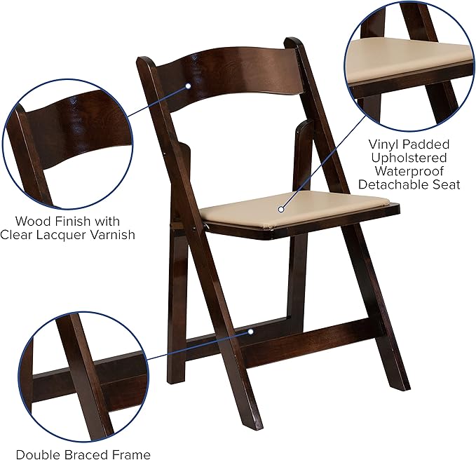 Flash Furniture 2 Pack HERCULES Series Fruitwood Wood Folding Chair - Image 10