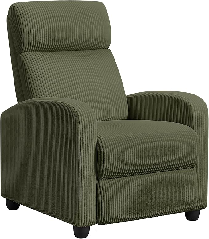 Yaheetech Corduroy Recliner Chair Single Sofa Home Theater Seating Adjustable by Yaheetech