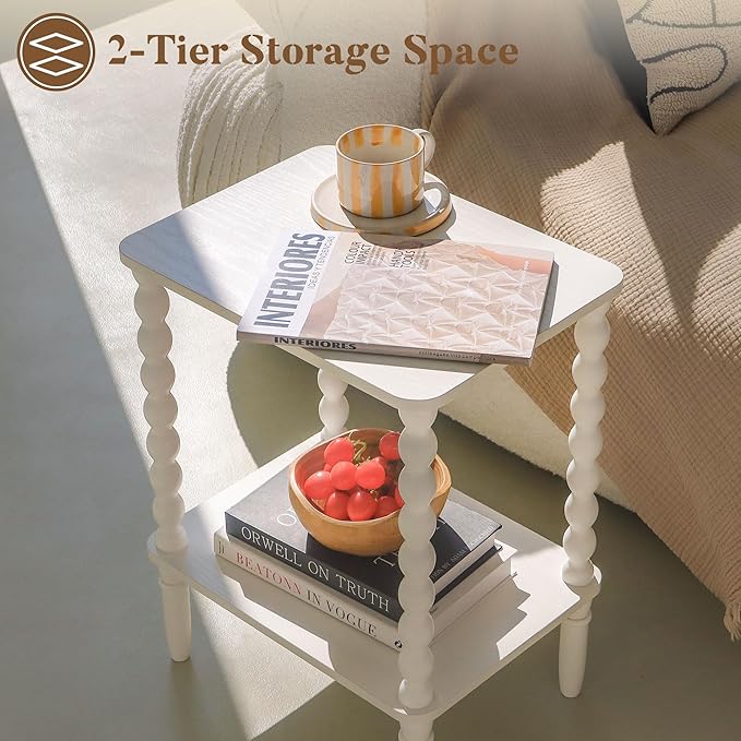 White End Table, Small Side Table - Image 5