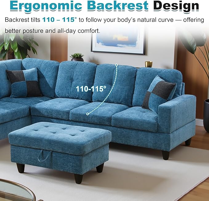 103.5" Oversized Sectional Couch, L Shaped Couch - Image 6