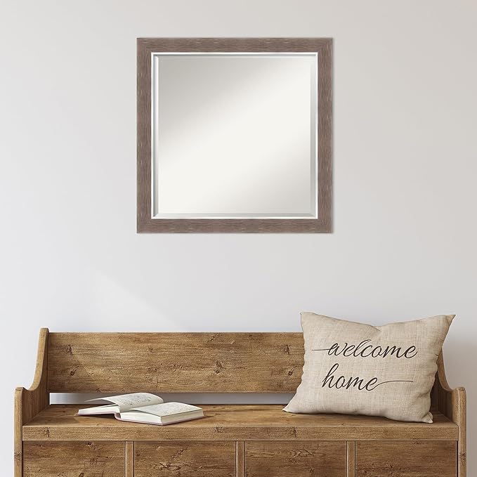 Amanti Art Brown Wall Mirror 24x24 Noble Mocha Square Bathroom Mirror - Image 5