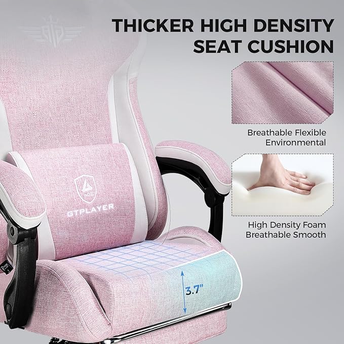 GTPLAYER Gaming Chair with Footrest, Big and Tall Game Chair High Back Computer - Image 4