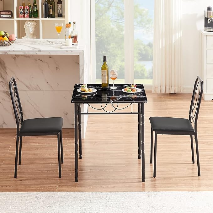 VECELO 3 Piece Dining Table Set - Image 4