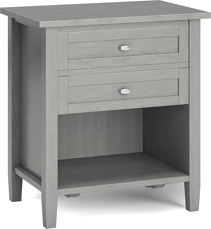 SIMPLIHOME Warm Shaker SOLID WOOD 24 Inch Wide Transitional Bedside Nightstand by SimpliHome