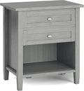 SIMPLIHOME Warm Shaker SOLID WOOD 24 Inch Wide Transitional Bedside Nightstand by SimpliHome