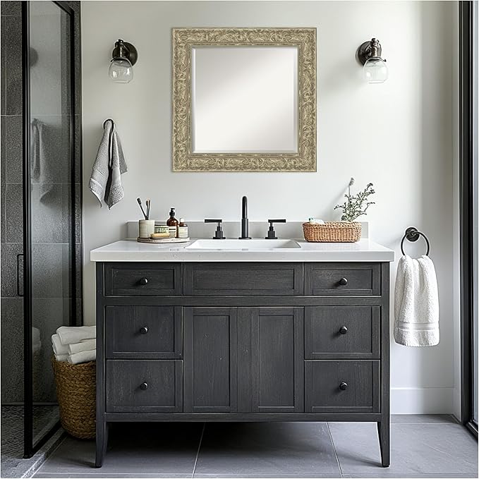 Amanti Art Silver Bathroom Mirror - Image 4