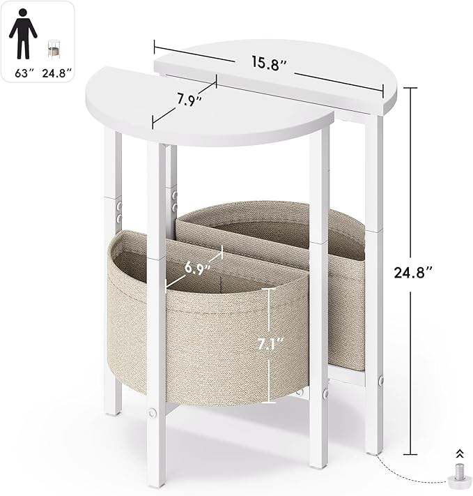 VAGUSICC Small Round Side Table End Table - Image 3